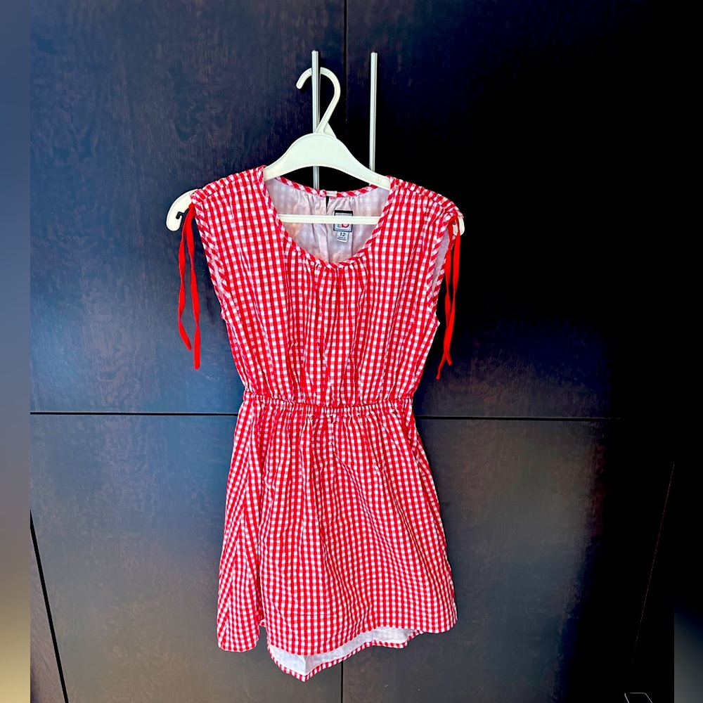 Miss B - Girls red/white gingham dress. Size 12